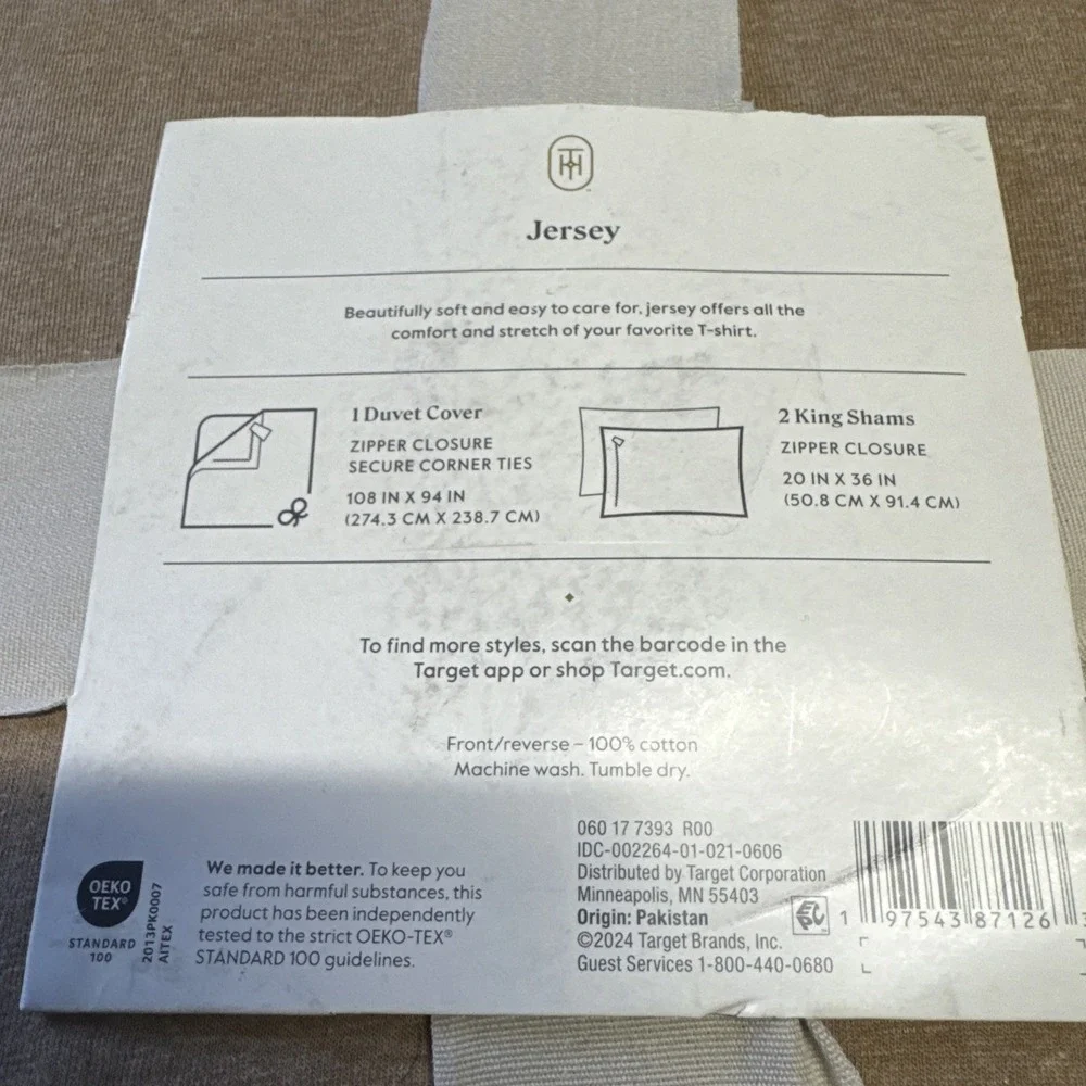 New Threshold Washed Cotton Sateen Duvet Cover and Sham Set Dark Navy King